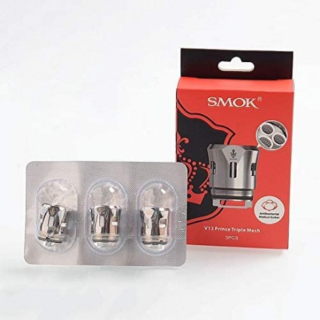 12pcs Résistances SMOKTECH TFV12 V12 Prince Triple Mesh 0.15ohm